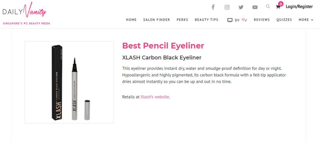 Xlash Cosmetics Singapore