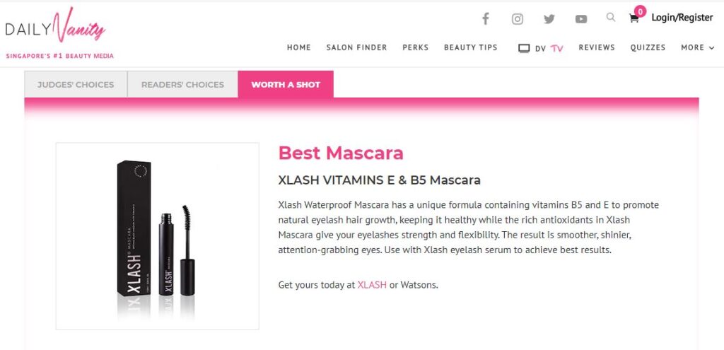 Xlash Cosmetics Singapore